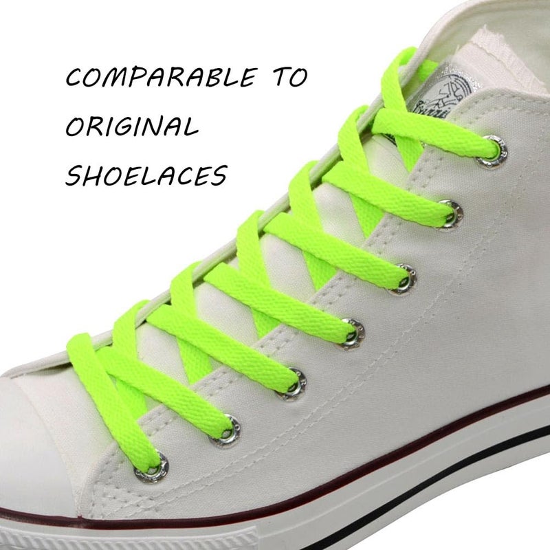 VSUDO 24" Flat Neon Green Shoe Laces for Kids Sneakers, Short Shoelaces for Sneakers, Replacements Shoe Strings for Women or Men (1 Pair-Neon Green-60CM) - Image 2